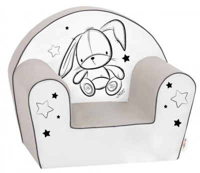 Dětské křesílko LUX Cute Bunny šedé, bílé