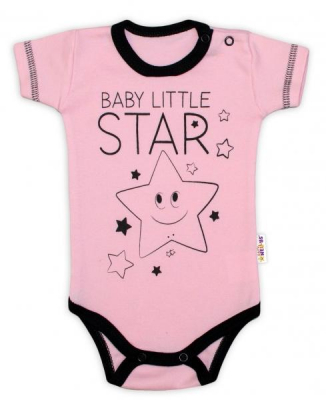 Body krátký rukáv Baby Little Star - růžové, vel. 68 - 68 (3-6m)