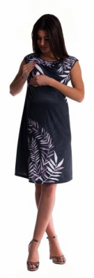Těhotenské a kojící šaty palma - černé - XS (32-34)