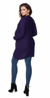 Těhotenský, kojící svetřík se stojáčkem - fialový - UNI