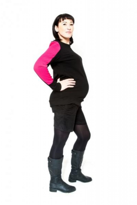 Těhotenské manšestrové kraťásky - DINA černé - L (40)