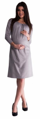 Těhotenské šaty - šedé - vel. S - S (36)