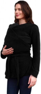 JOŽÁNEK Zavinovací kabátek pro nosící, těhotné - fleece - černý, vel. M/L - M/L