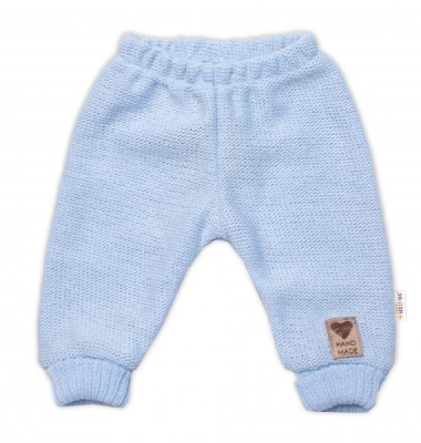 Pletené kojenecké kalhoty Hand Made - modré, vel. 80/86 - 80-86 (12-18m)