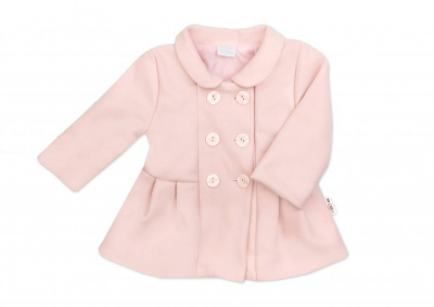 - Dětský flaušový kabátek, pudrově růžový, vel. 80 - 80 (9-12m)