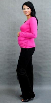 Těhotenské triko ELLIS - růžová - S/M