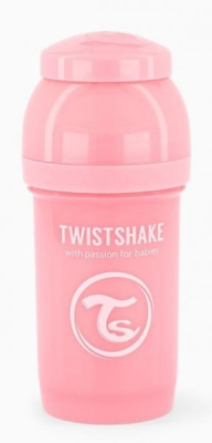 Antikoliková láhev, Twistshake se savičkou, 0 m+, 180 ml, Pastel Pink