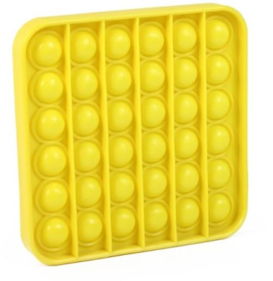 Pop It - Praskající bubliny silikon antistresová spol. hra, čtverec, žlutá