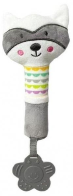 Tulilo Plyšová hračka s pískátkem a kousátkem Mýval, 17 cm - šedá