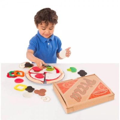 Hračka pro děti, Plstěná pizza v krabici, 42 dílů