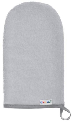 Dětská froté žínka Akuku, 21x12 cm, šedá
