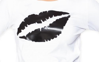Těhotenské triko dlouhý rukáv Kiss - bílé - M - M (38)