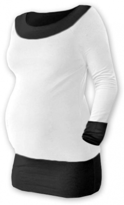 Těhotenska tunika DUO - bílo/černá - vel. L/XL - L/XL