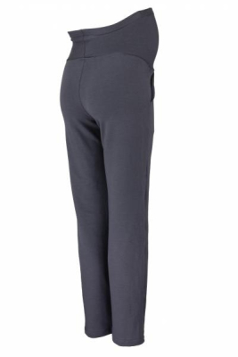 Těhotenské kalhoty s elastickým pásem a kapsami - šedý melírek, vel. - M - M (38)