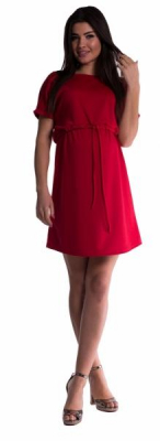 Těhotenské šaty s vázáním - červené, vel. M - M (38)