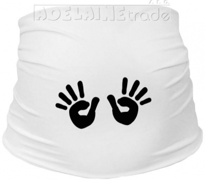 Těhotenský pás s ručičkami, vel. - L/XL - bílý, - L/XL
