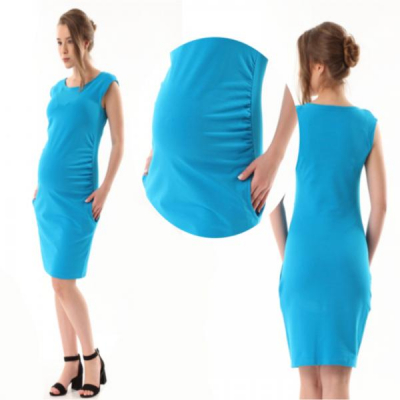 Elegantní těhotenské šaty bez rukávů - tyrkysové, vel. XL/XXL - XL/XXL