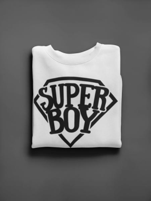 KIDSBEE Super dětská klučičí mikina Super Boy - bílá, vel. 98 - 98 (2-3r)