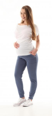 Těhotenské kalhoty/tepláky Gregx, Vigo s kapsami - jeans, vel. XXL - XXL (44)