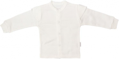 Novorozenecká bavlněná košilka, kabátek, Listy - ecru, vel. 74 - 74 (6-9m)