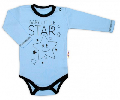 Body dlouhý rukáv, modré, Baby Little - Star, vel. 80 - 80 (9-12m)