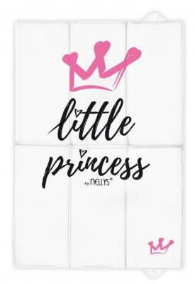 Cestovní přebalovací podložka, měkká, Little Princess, Nellys, 60x40cm, bílá, růžová