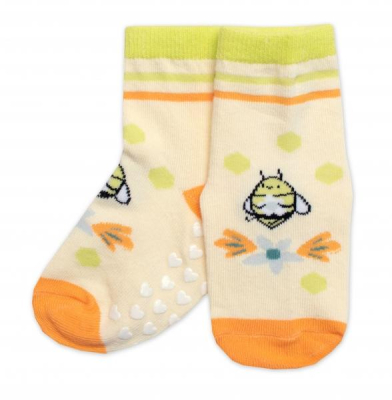 Dětské ponožky s ABS Včelka - žluté - 19-22