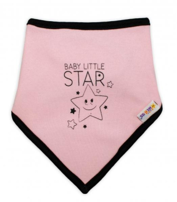 Dětský bavlněný šátek na krk Baby Little Star - růžový