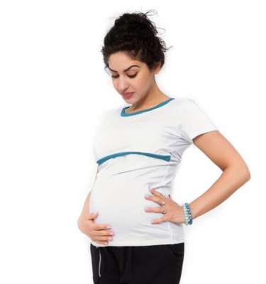 Těhotenské a kojící triko Aldona - bílá - M (38)