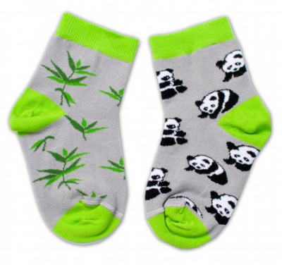 Bavlněné veselé ponožky Panda - šedé, vel. - 104/116 - 104-116 (4-6r)