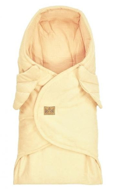 Zavinovací deka s kapucí Little Elite, 100 x 115 cm, Andělská křídla - pudrově růžová