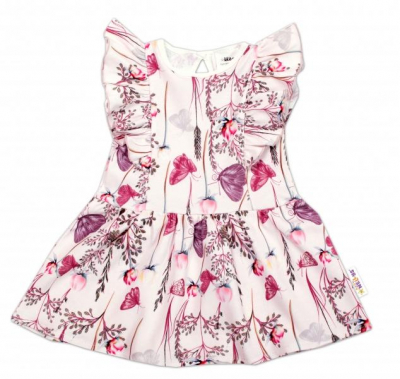 Letní šaty s krátkým rukávem Motýlci - růžové - 62 (2-3m)