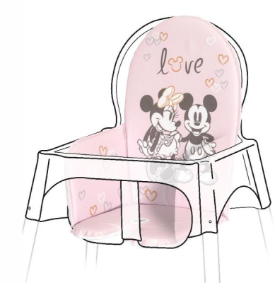 Vložka do jídelní židlíčky Minnie Mouse, pudrově růžová