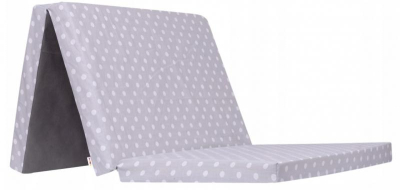 Turistická matrace 120 x 60 cm Puntíky, bílá/šedá