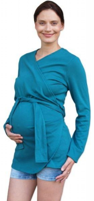 JOŽÁNEK Zavinovací kabátek pro nosící, těhotné - biobavlněný - petrolejový, vel. - L/XL - L/XL