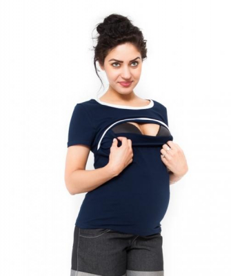 Těhotenské a kojící triko Aldona - granát - L (40)