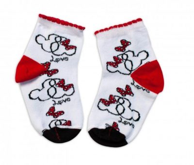 Bavlněné ponožky Minnie Love - bílé, vel. 122/128 - 122-128 (6-8r)