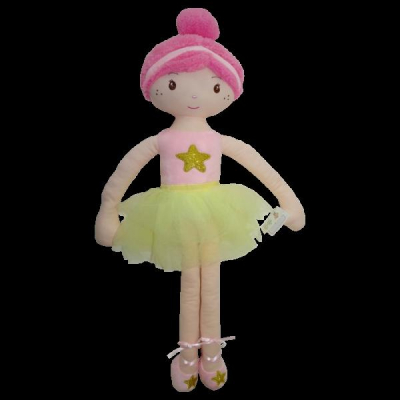 Hadrová panenka Tulilo Balerína, 70 cm - růžová