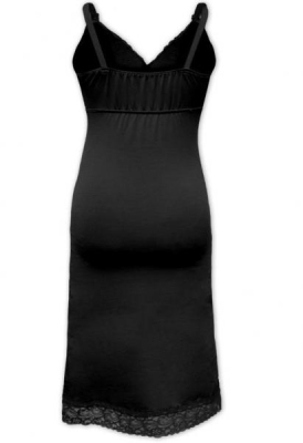 JOŽÁNEK Kojící noční košile JANA s krajkou na ramínka - černá, vel. L/XL - L/XL