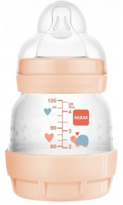 Antikoliková lahvička MAM Perfect Start, Zvířátka, 130 ml, meruňková