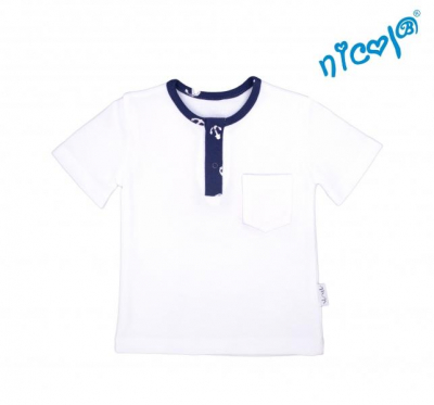 Dětské bavlněné tričko krátký rukáv Sailor - bílé, vel. 128 - 128 (7-8r)