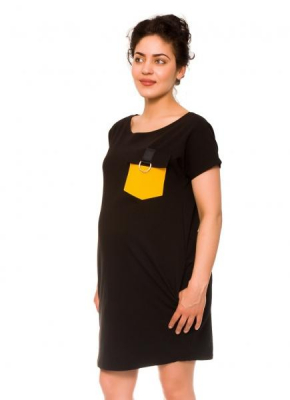 Těhotenské šaty Helen, teplákové - černé, vel. L - L (40)