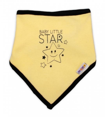Dětský bavlněný šátek na krk Baby Little Star - žlutý