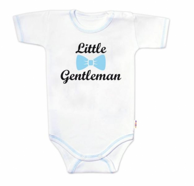 Body krátký rukáv s vtipným textem Little Gentleman - kluk, vel. 68 - 68 (3-6m)